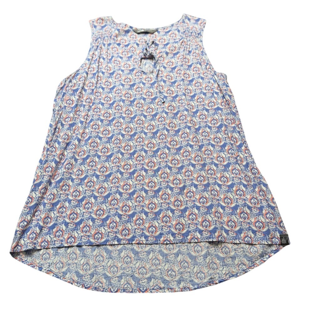 North Face Womens Sleeveless Tunic Tank Top Blue Print Size L